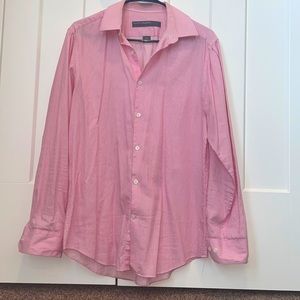Pink striped button up long sleeve shirt